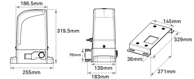 Motorline Bravo 500 motor méretei Motorline Bravo 500 motor méretei